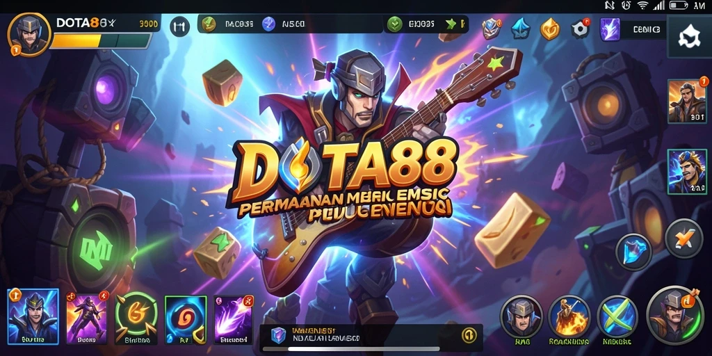 Screenshot DOTA88 menunjukkan aksi bermain dan antusiasme pemain dalam game musik.