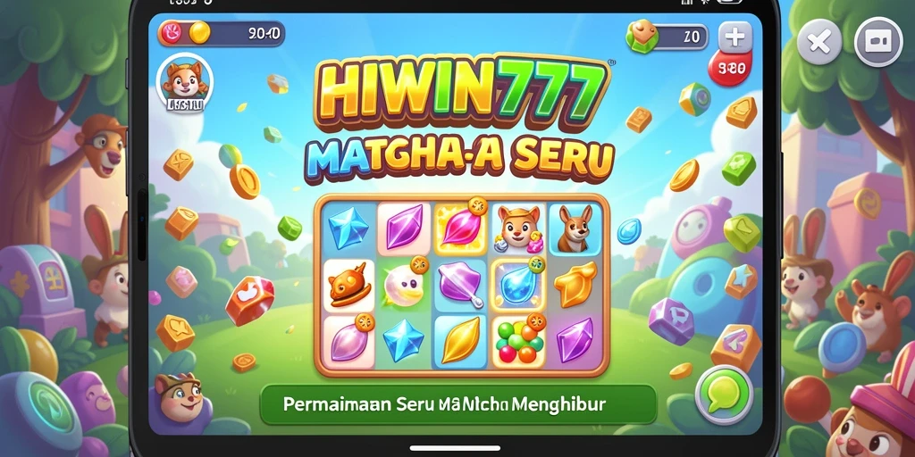 Screenshot gameplay HIWIN777 dengan aksi mencocokkan objek.