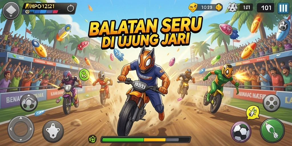 Tampilan gameplay seru dalam balapan MPO1221 yang mendebarkan.